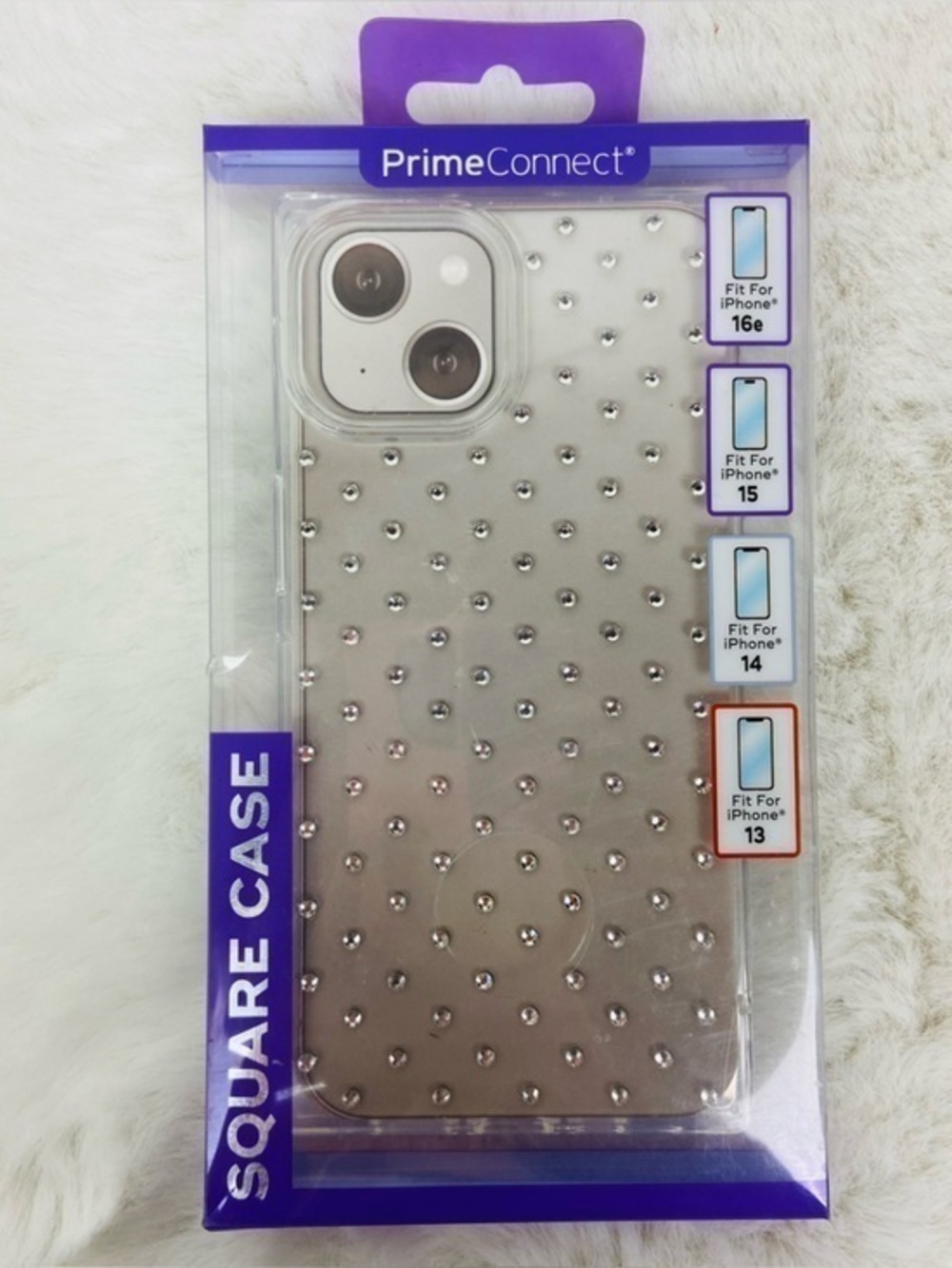 New prime connect Clear Rhinestone iPhone Case for iPhone 13 (Silver)